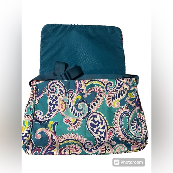 Vera Bradley Waikiki Paisley Print Laptop Messenger Bag - Picture 3 of 9